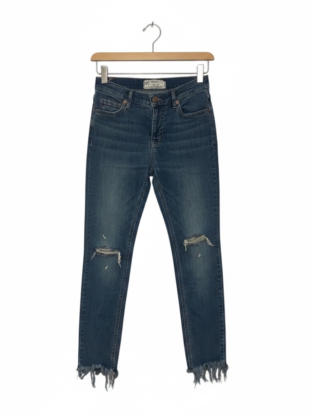 Free People Ripped Fray Raw Hem Skinny Jeans - Size 25
